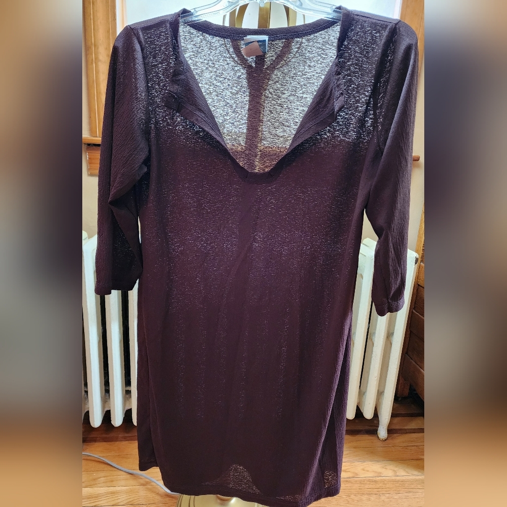 JORDAN TAYLOR BEACHWEAR BROWN 3/4 SLEEVE COVER UP SIZE M